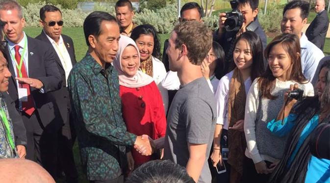 Jokowi disambut Mark Zuckerberg